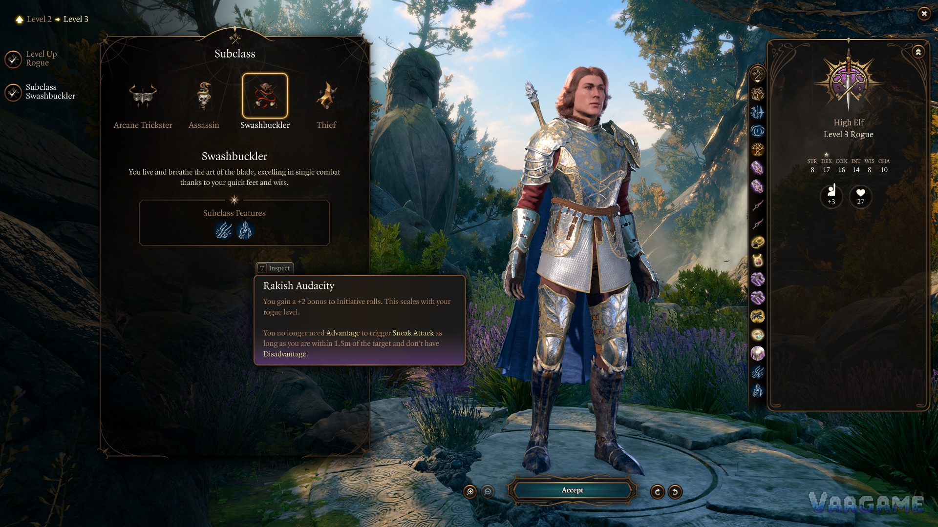 Starting stats and level order