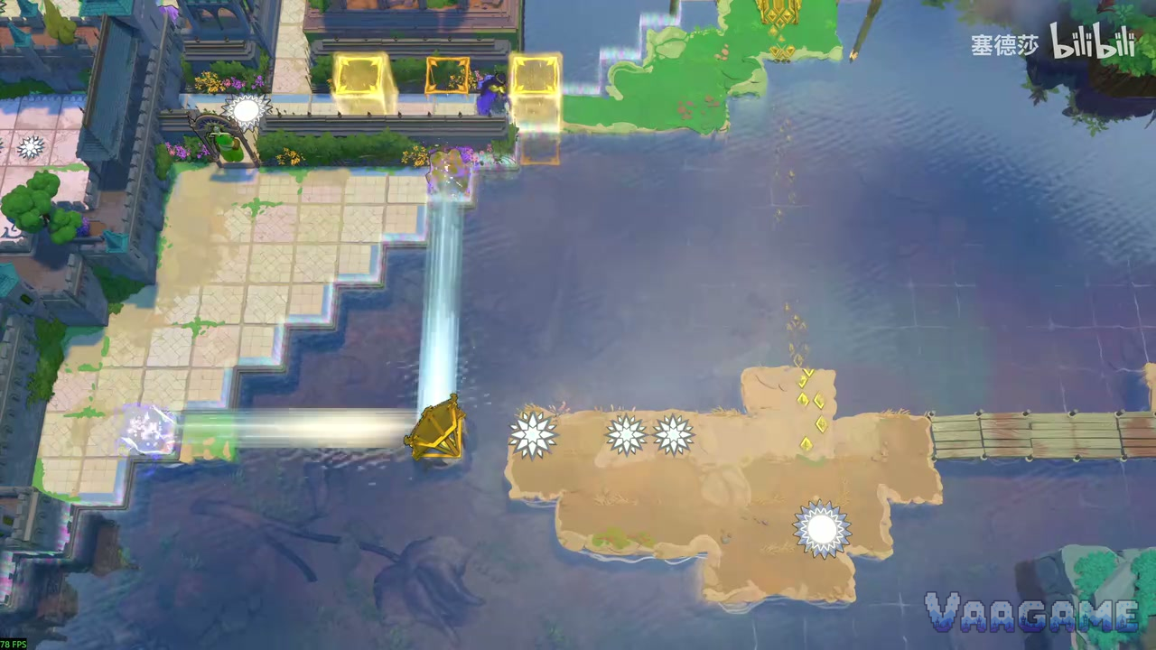 Golden cubes at a gold region's edge
