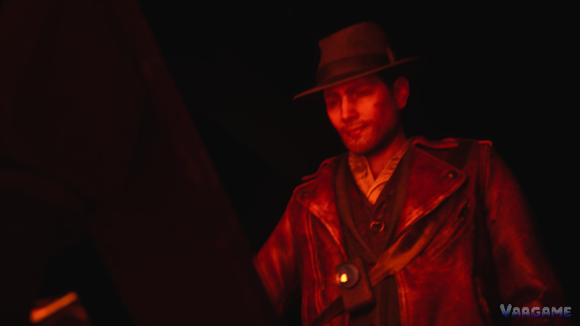 Calvin in a hat, indoors