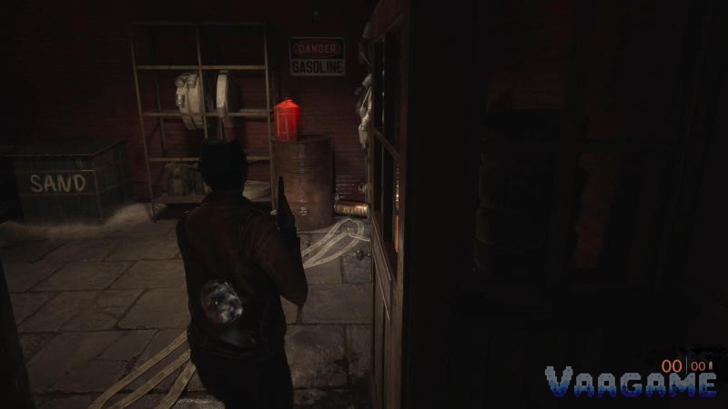 The gasoline pickup inside the warehouse.