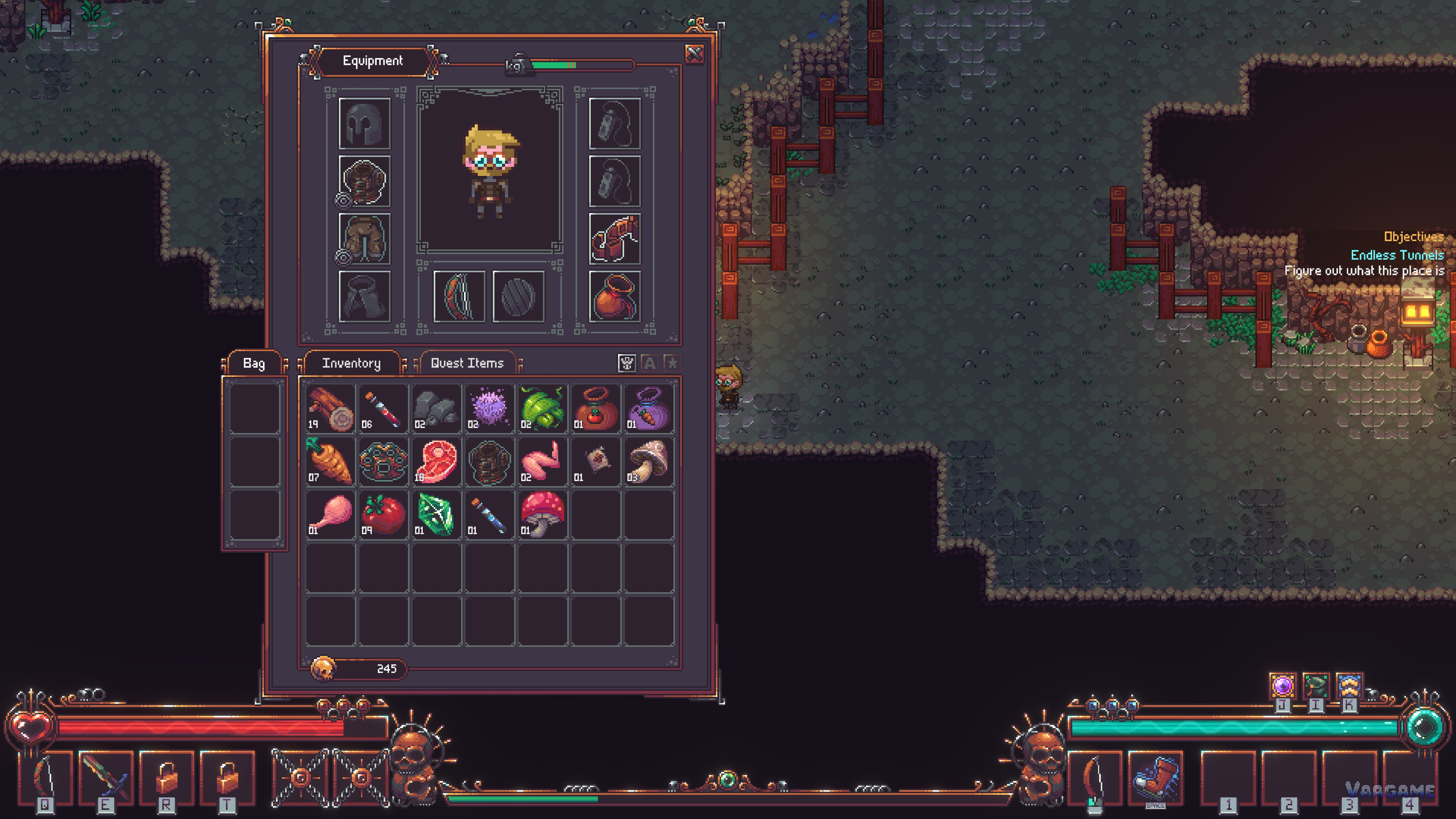 Equipment, food and materials in one inventory: life classes feed the same character as combat classes