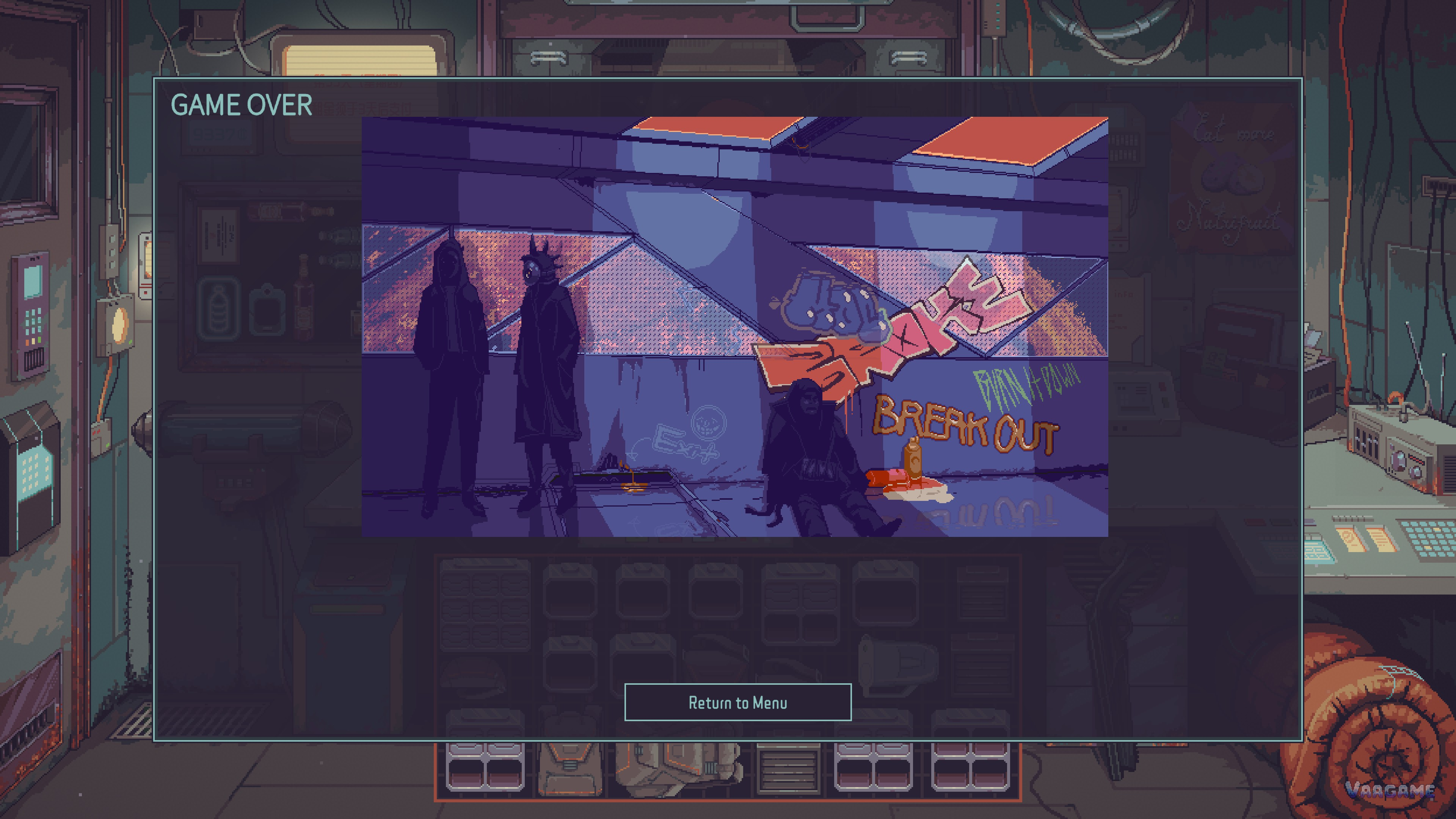 The Game Over screen