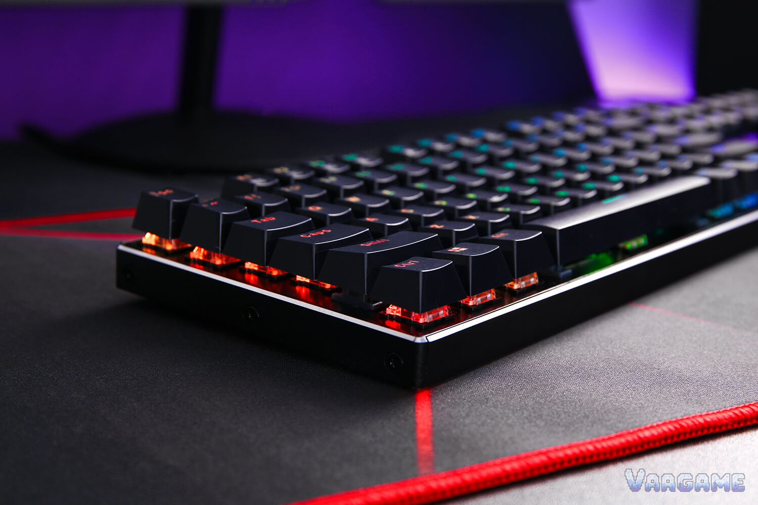 Redragon K556 floating keycaps and RGB backlight close view