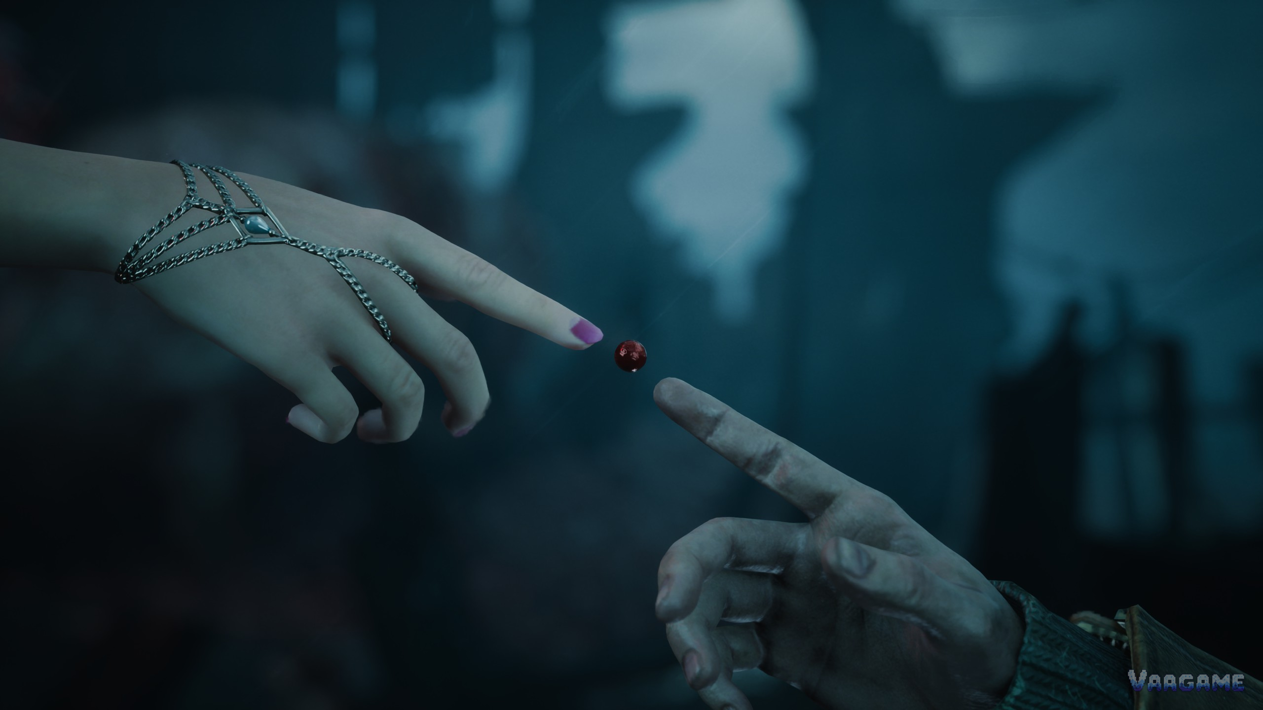 Two hands reaching toward each other