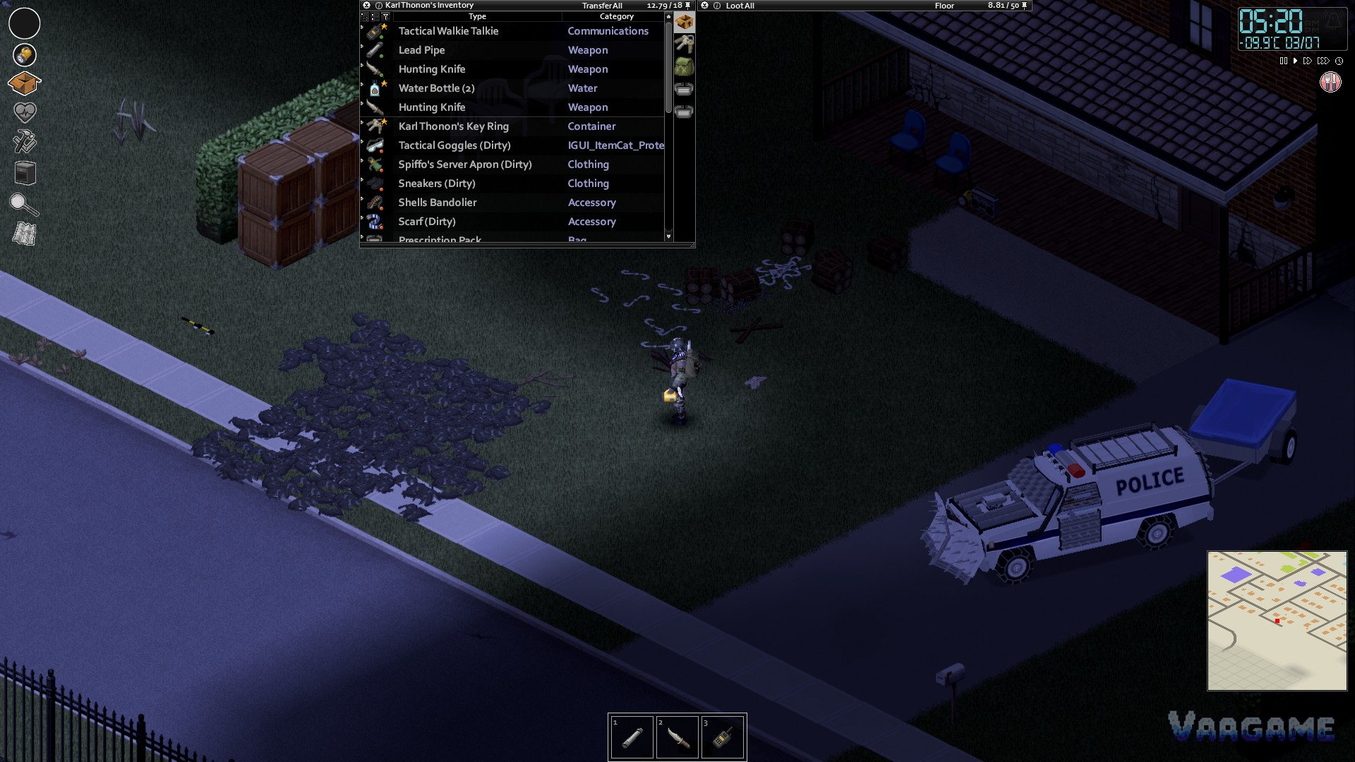 A trapping-focused base at night