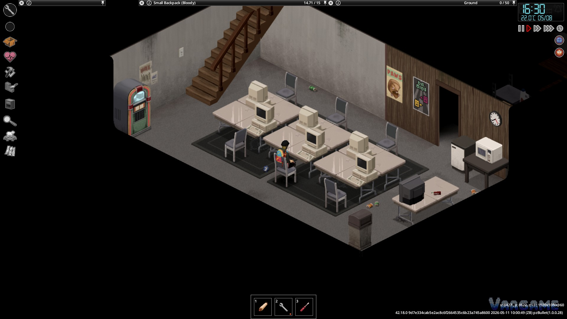 A dormitory basement archetype with rows of beds
