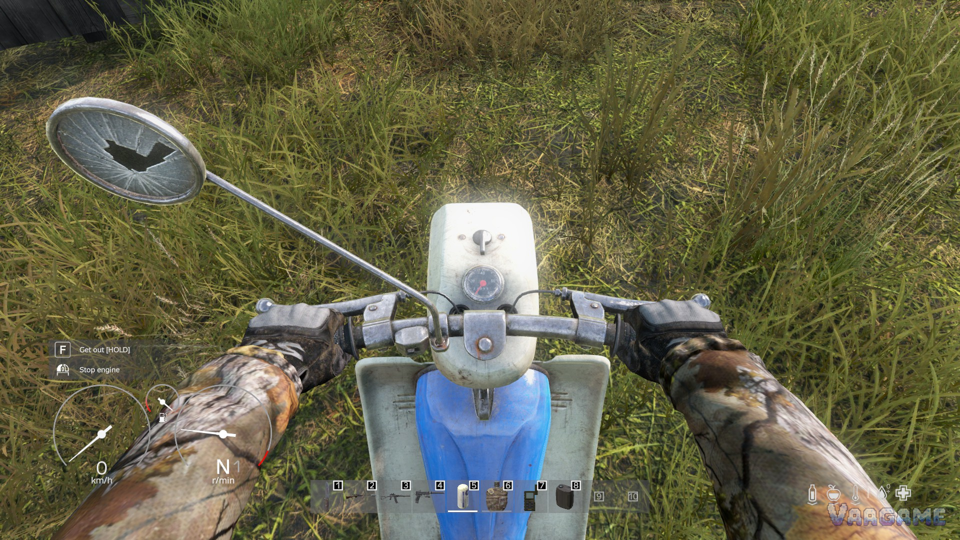View from a moped rider in DayZ