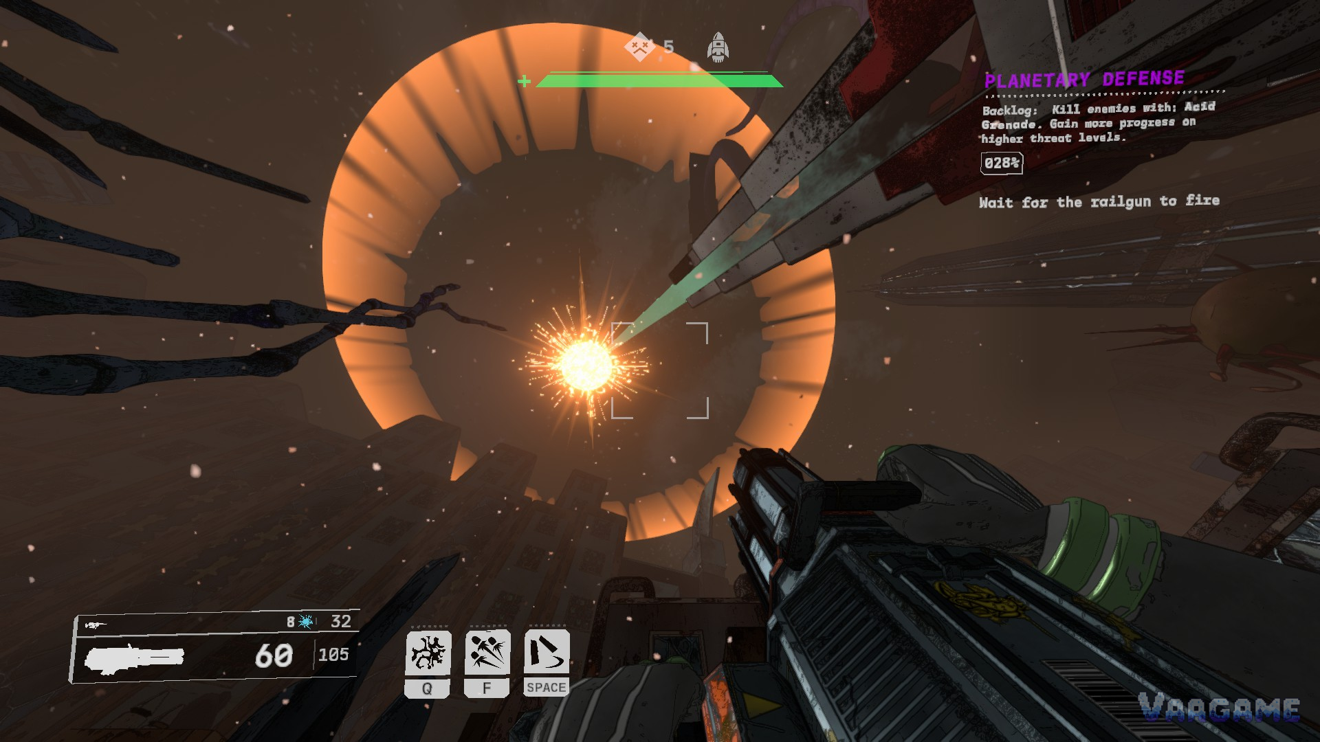 Planetary Defense against a large ring shaped enemy at threat level 5