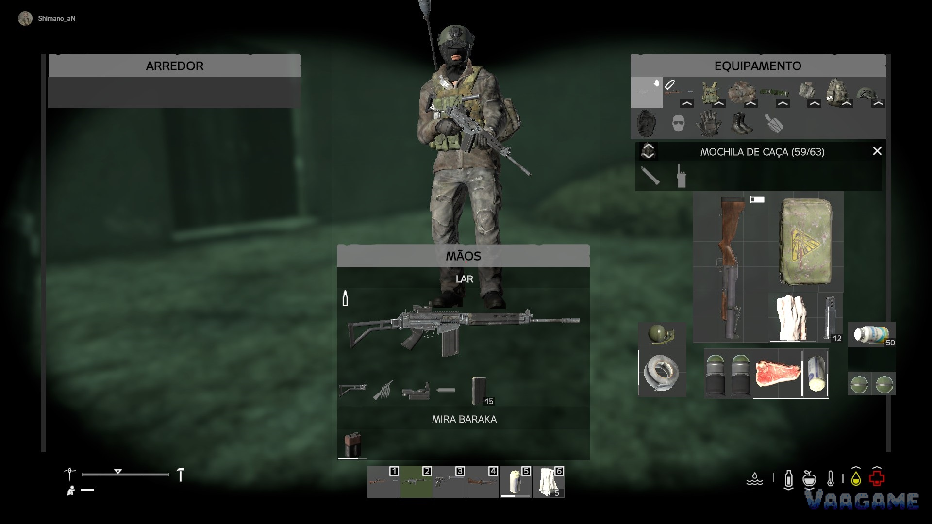 The inventory screen should be read as a capability/weight map, not simply a storage puzzle.