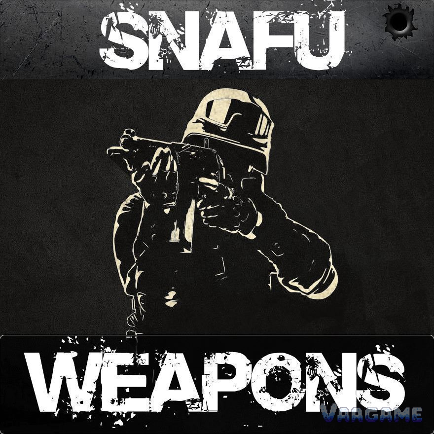 SNAFU Weapons logo with a soldier silhouette