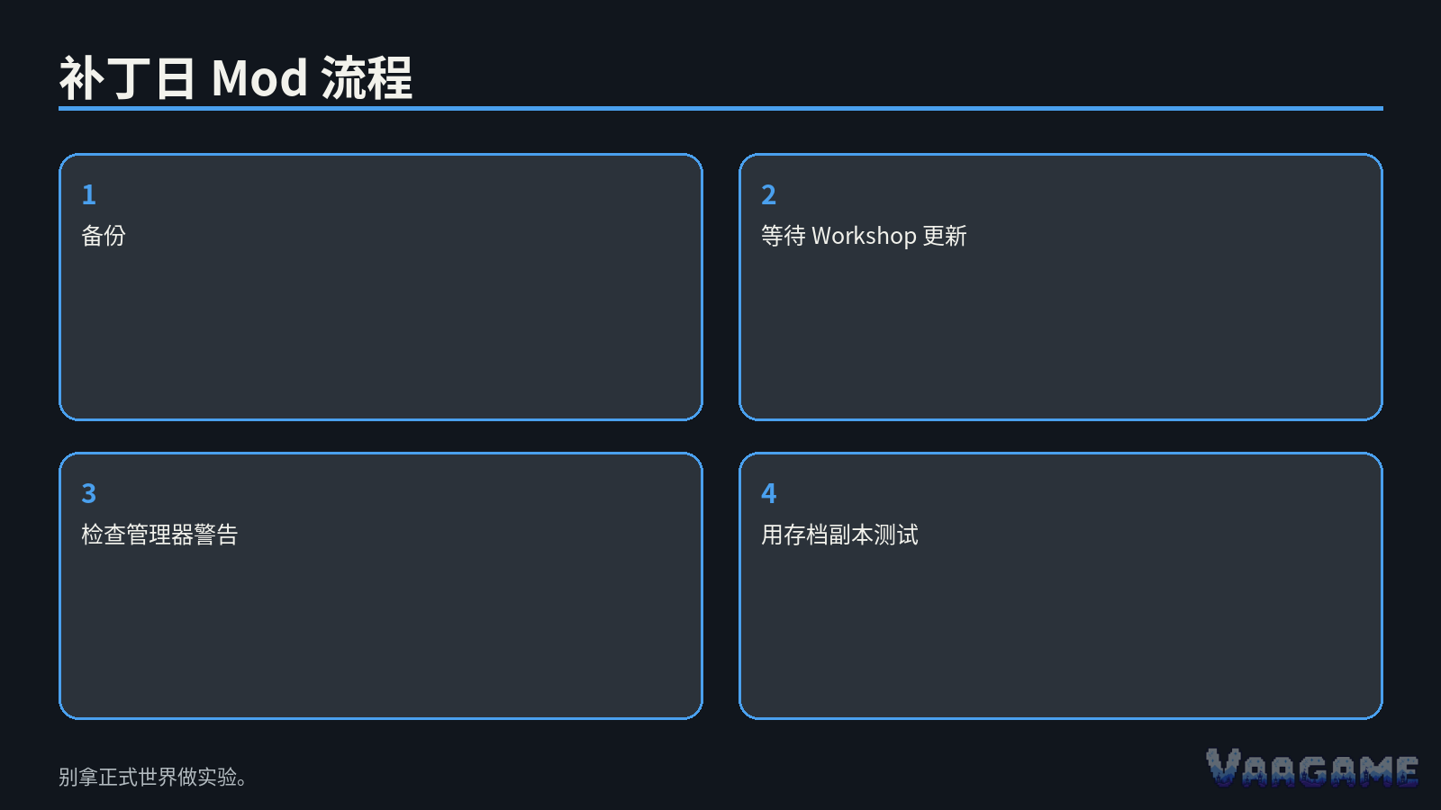 联机 Mod 列表越“无聊”越稳定