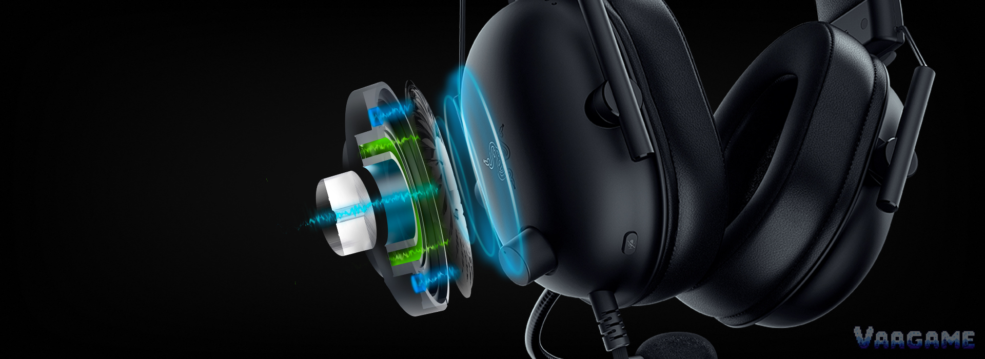Razer BlackShark V2 X TriForce driver cutaway