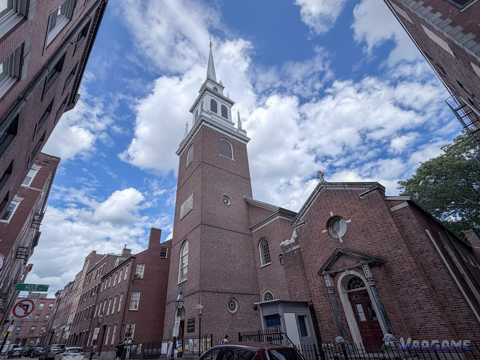 Old North Church and its tall steeple in Boston