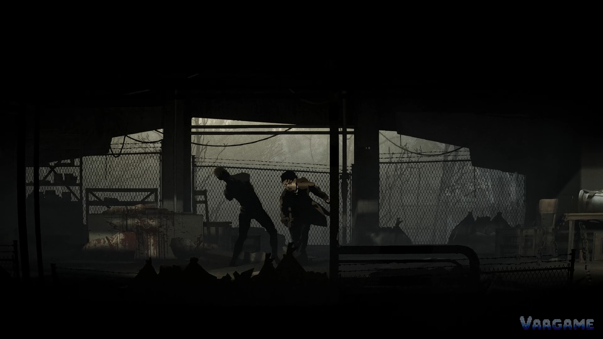 Slipping past a shadow in the junkyard