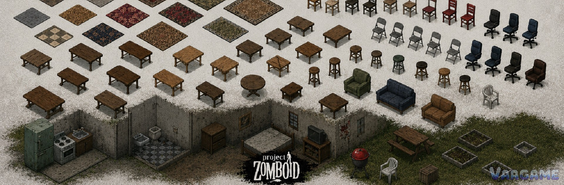 More Builds furniture, floors and full room sets laid out