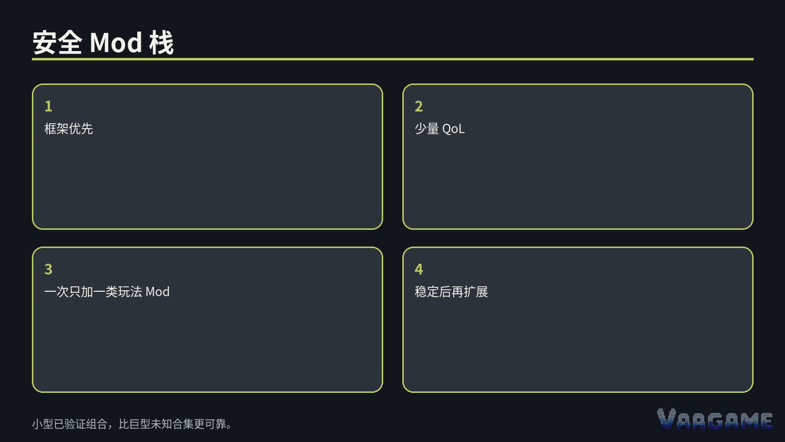 先建立小型“原版增强”组合