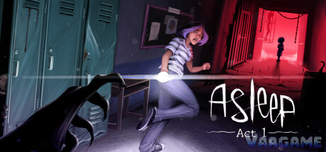 Asleep Act 1 key art with Ana Lucia and a flashlight
