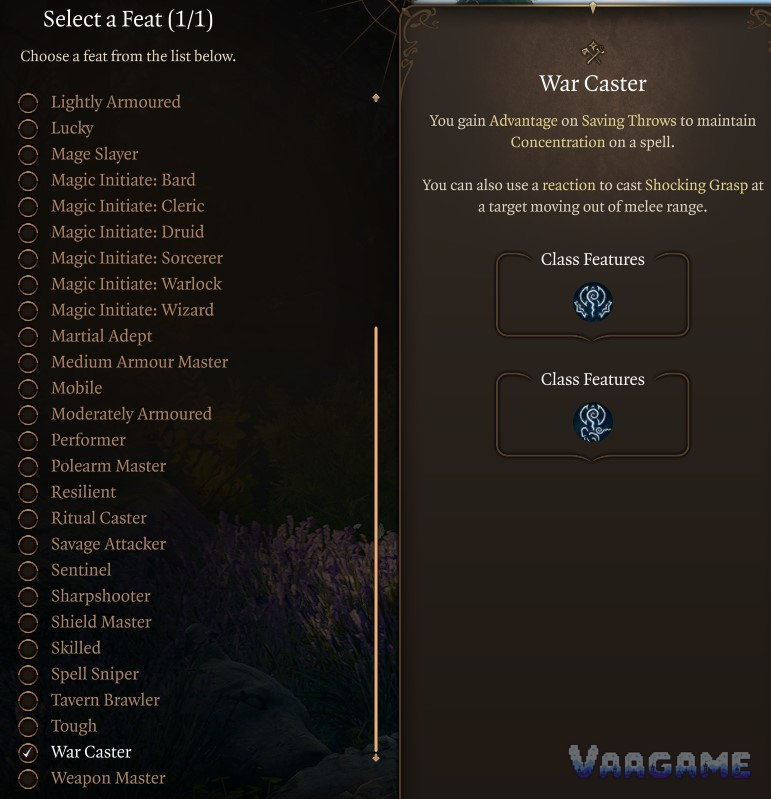 War Caster vs Resilient: Constitution