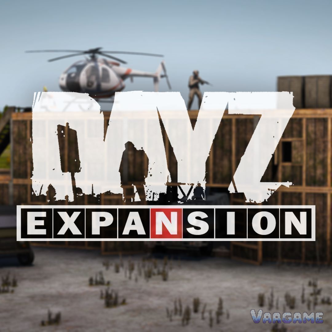 DayZ Expansion logo over a base and helicopter