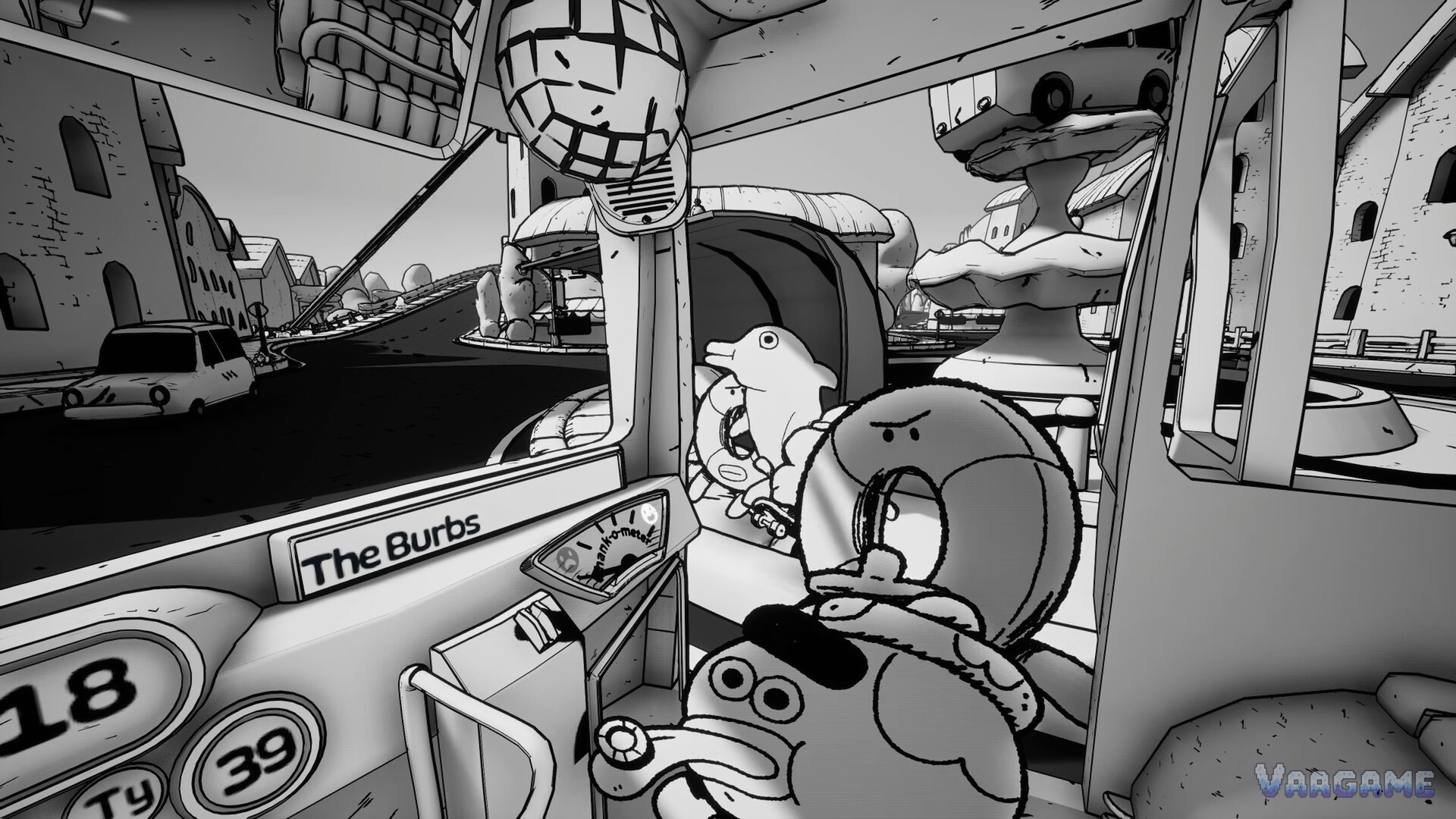 《Thank You Bus Driver》中卡通乘客在 The Burbs 站上车