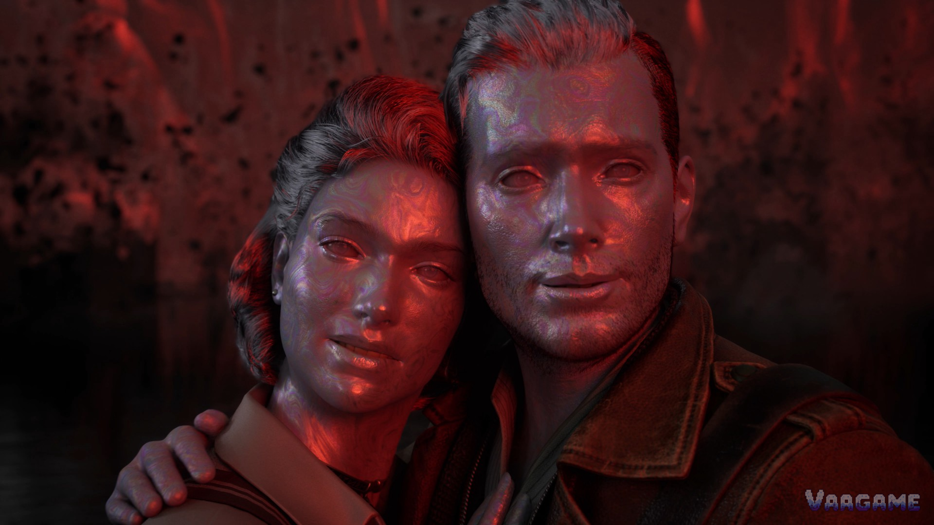 A man and a woman in close-up