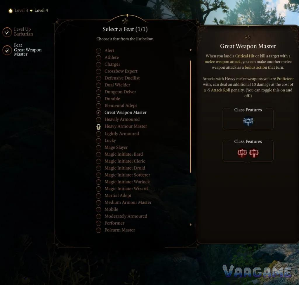 Great Weapon Master: enormous damage, but the toggle matters