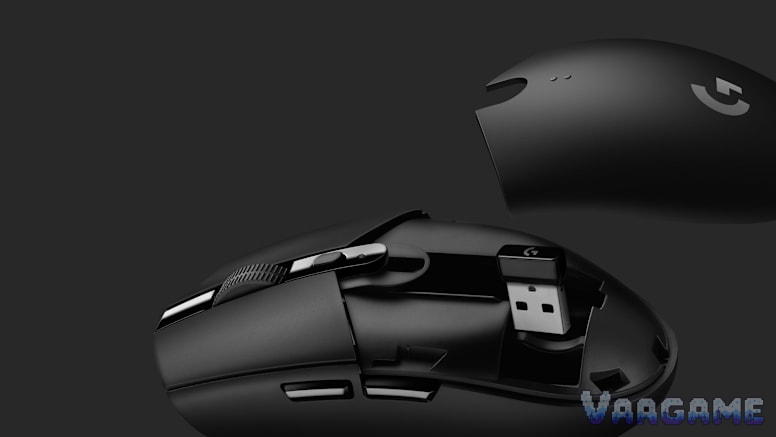 Logitech G305 官方特性横幅，HERO 传感器与续航