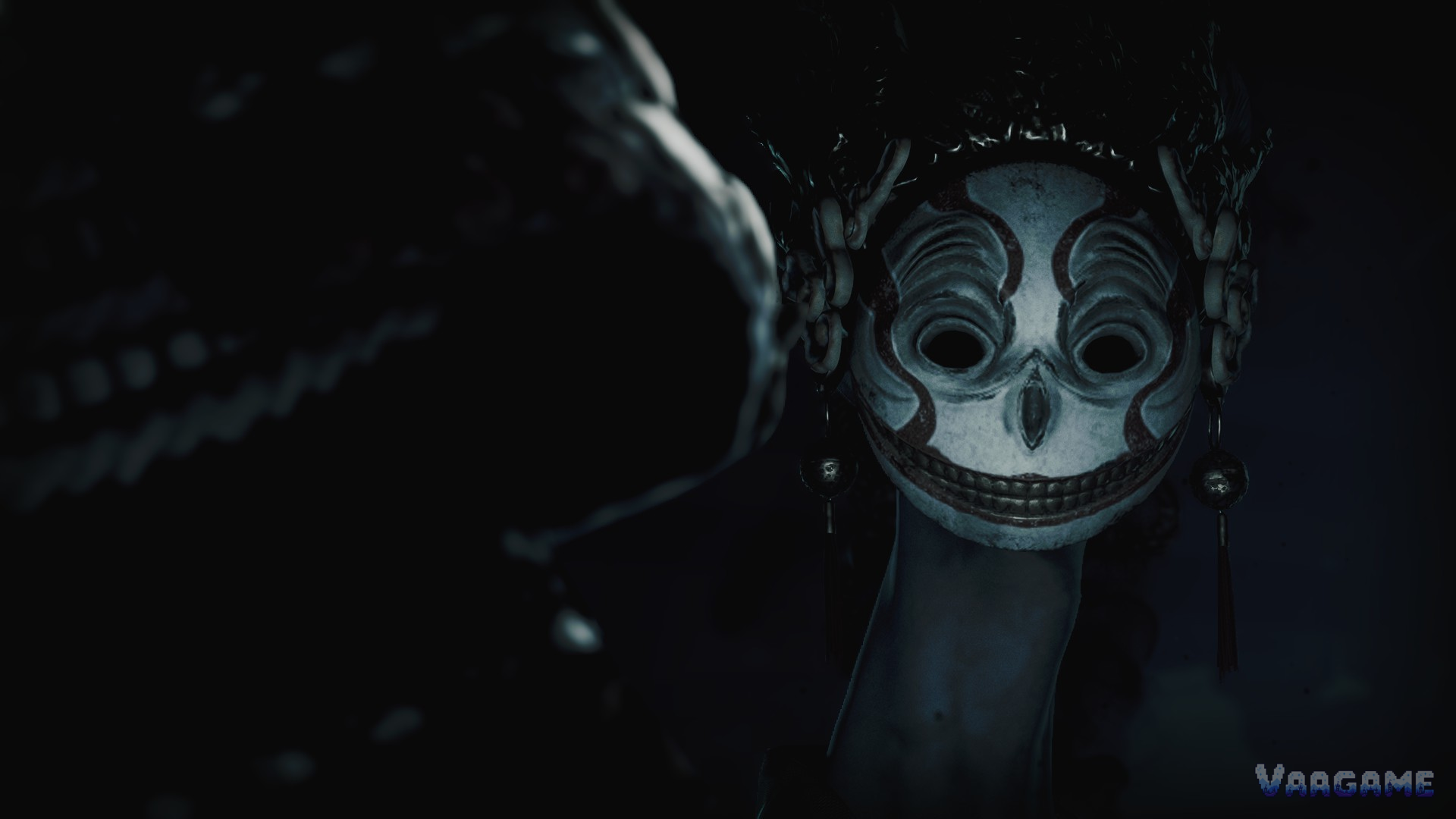 A white mask face