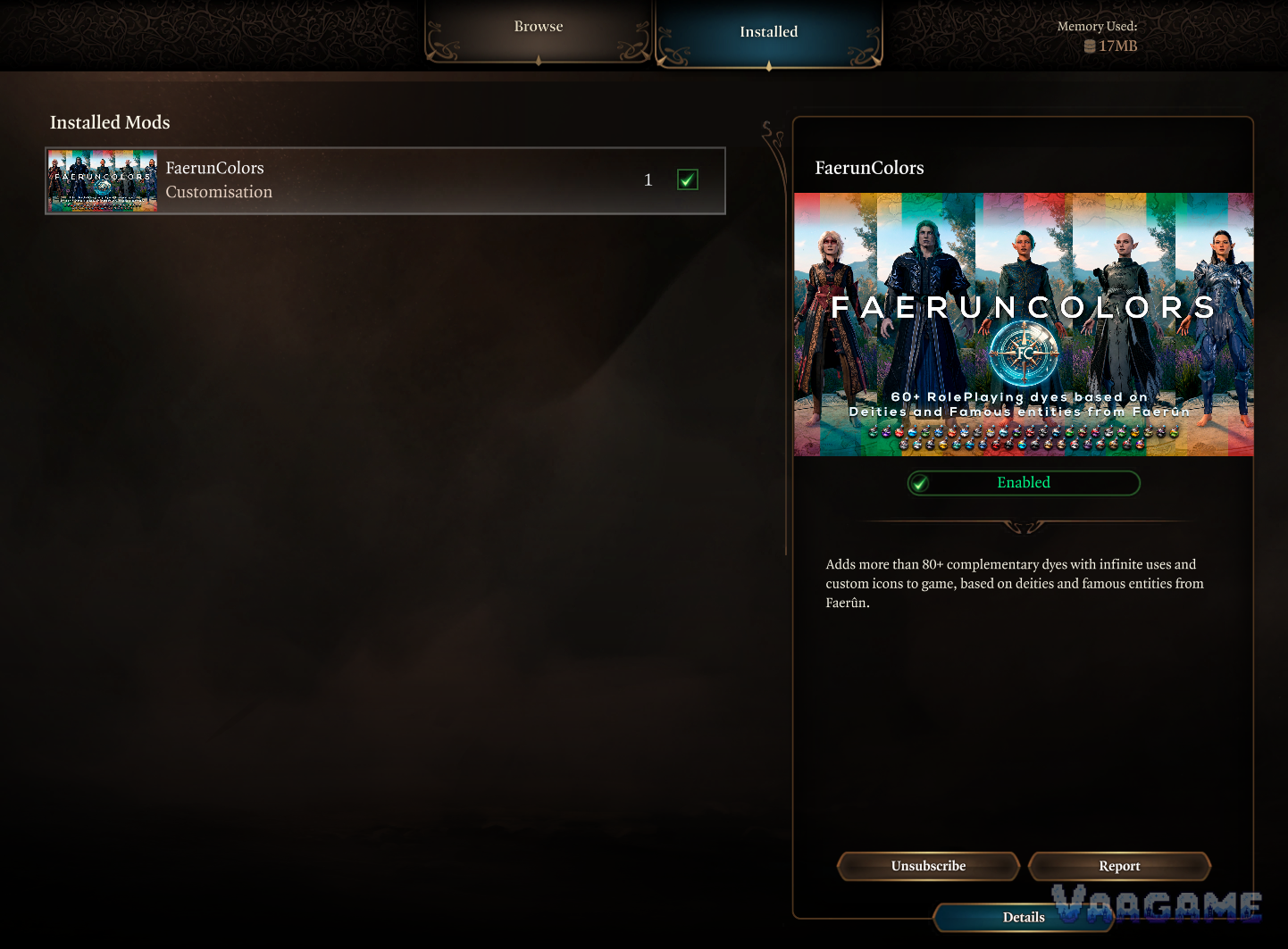Installed tab: this is your actual campaign mod list