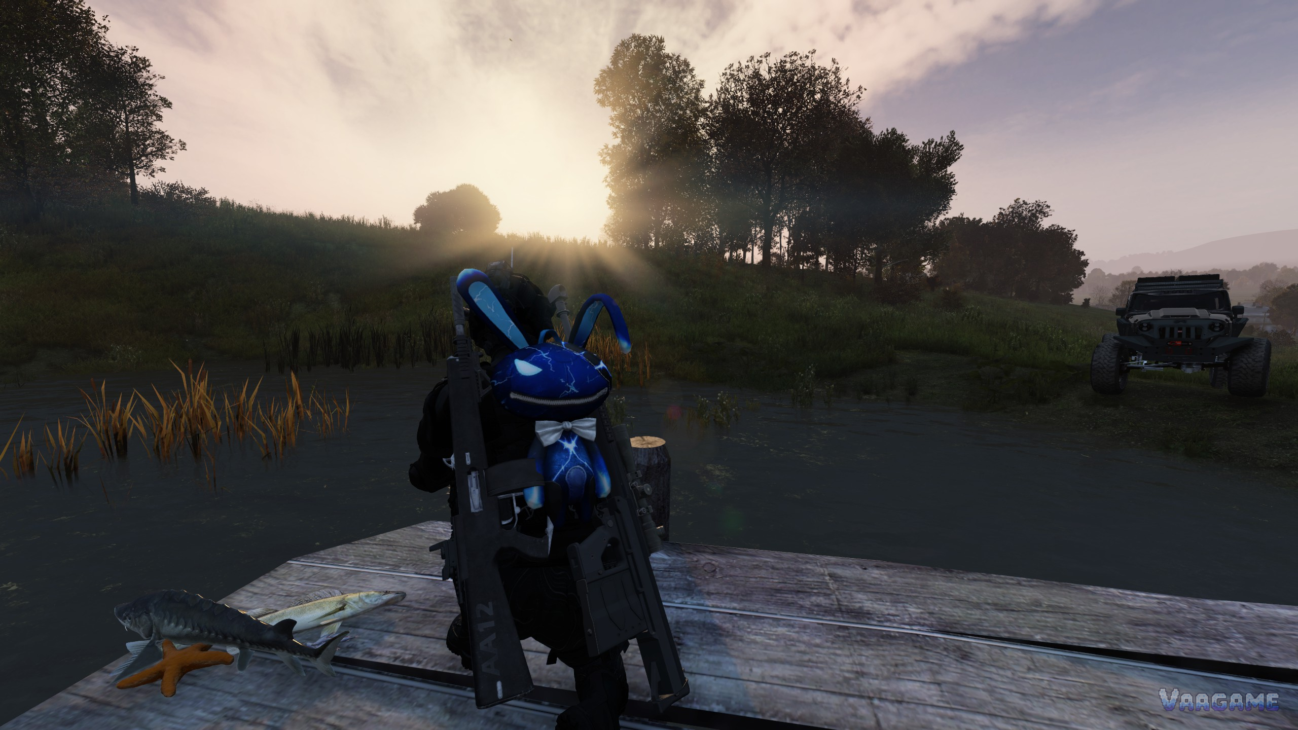A lone DayZ rider on a motorbike on an open road