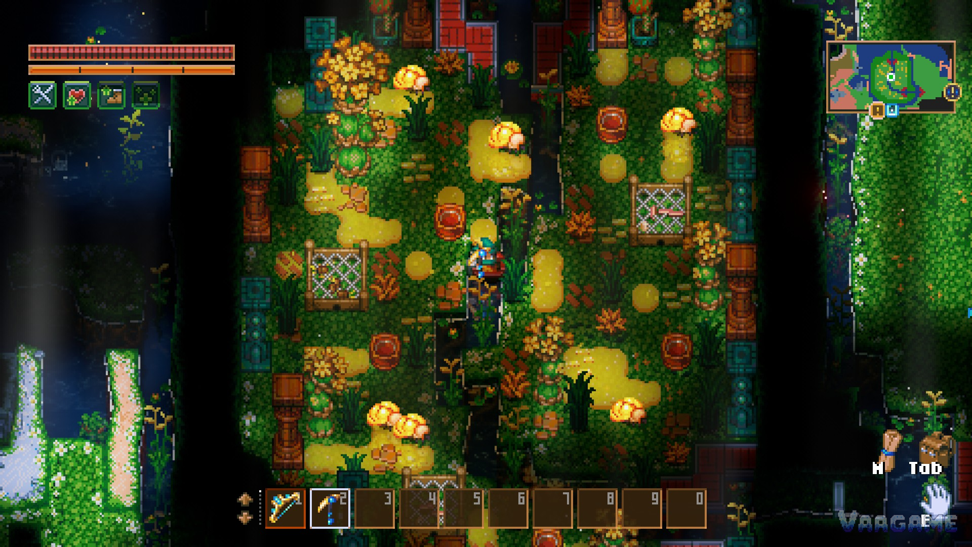 Inside a Mold dungeon: green growth and old stone in Azeos' Wilderness