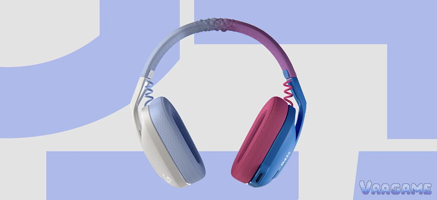 蓝莓配色的 Logitech G435 耳机
