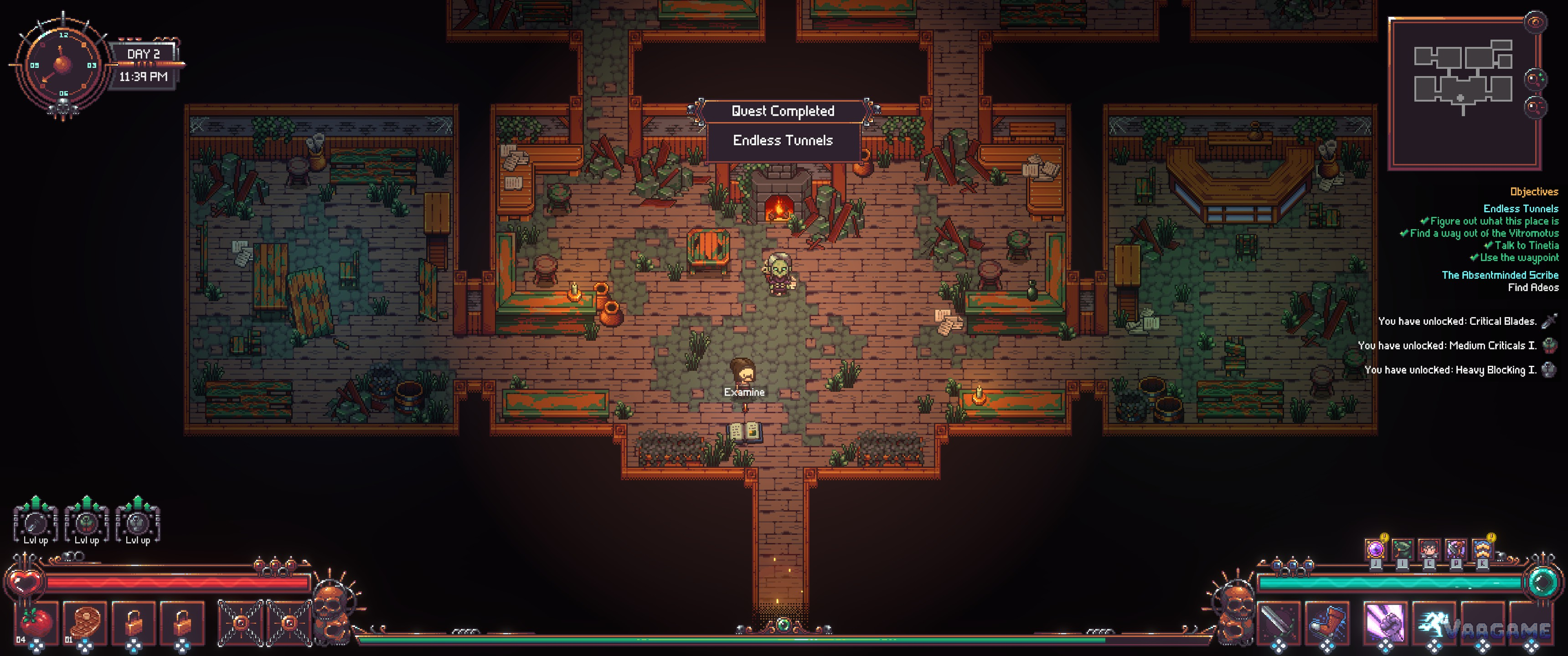 An ultrawide quest completion screen: the interface scales from Deck to desktop widths