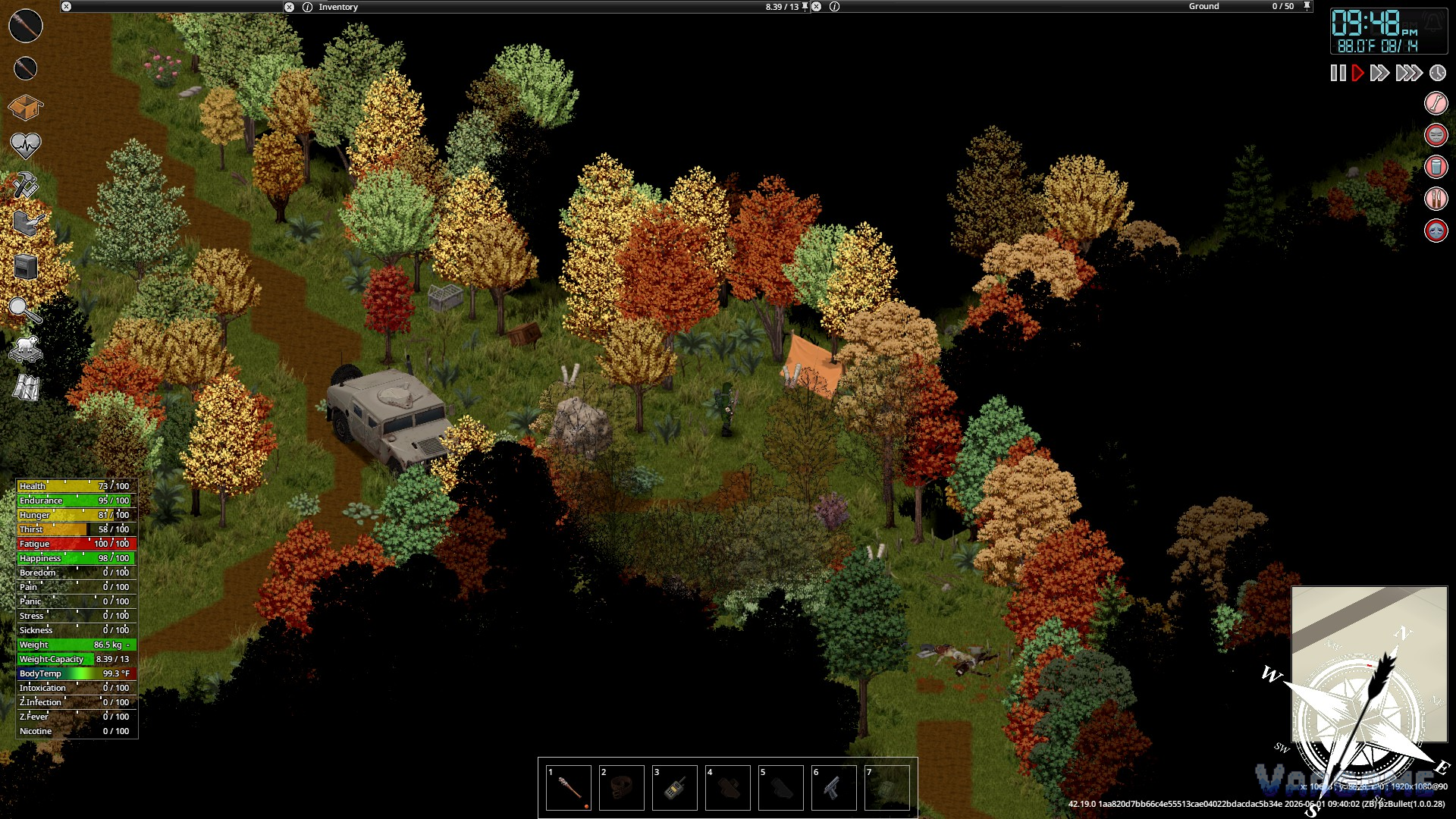 A hunting camp in autumn woods