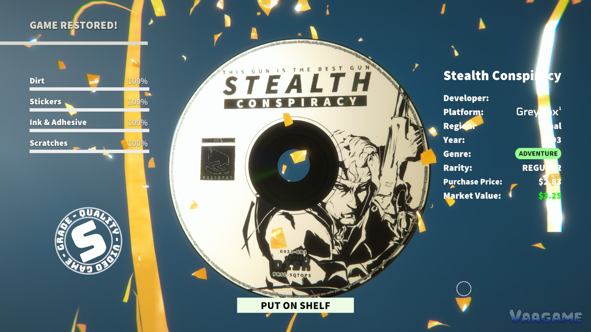 修复完成的光盘 Stealth Conspiracy：目录的 Nebula 那一面，已评级、已上架
