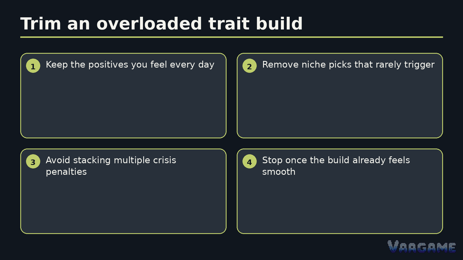 How to trim an overloaded build