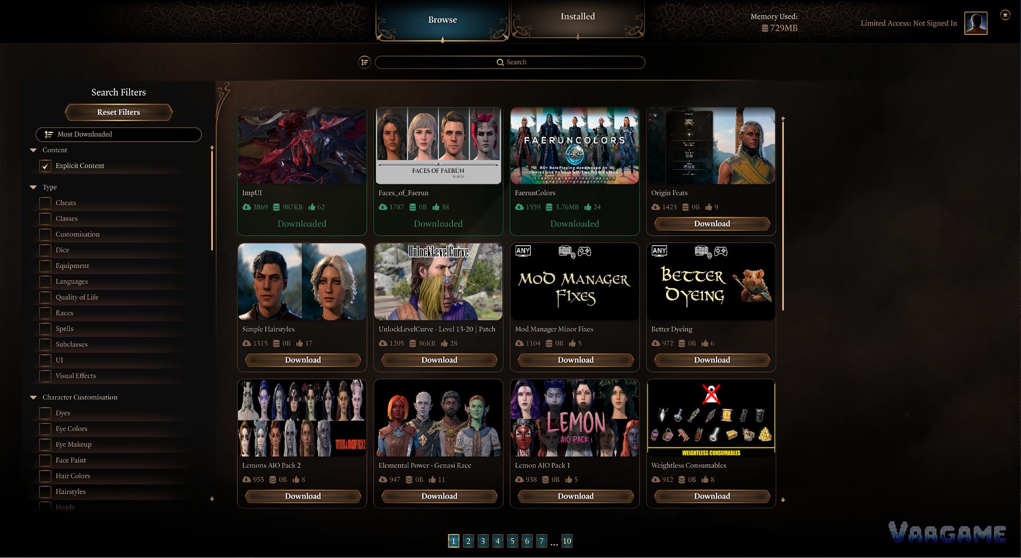 Install your first supported mod