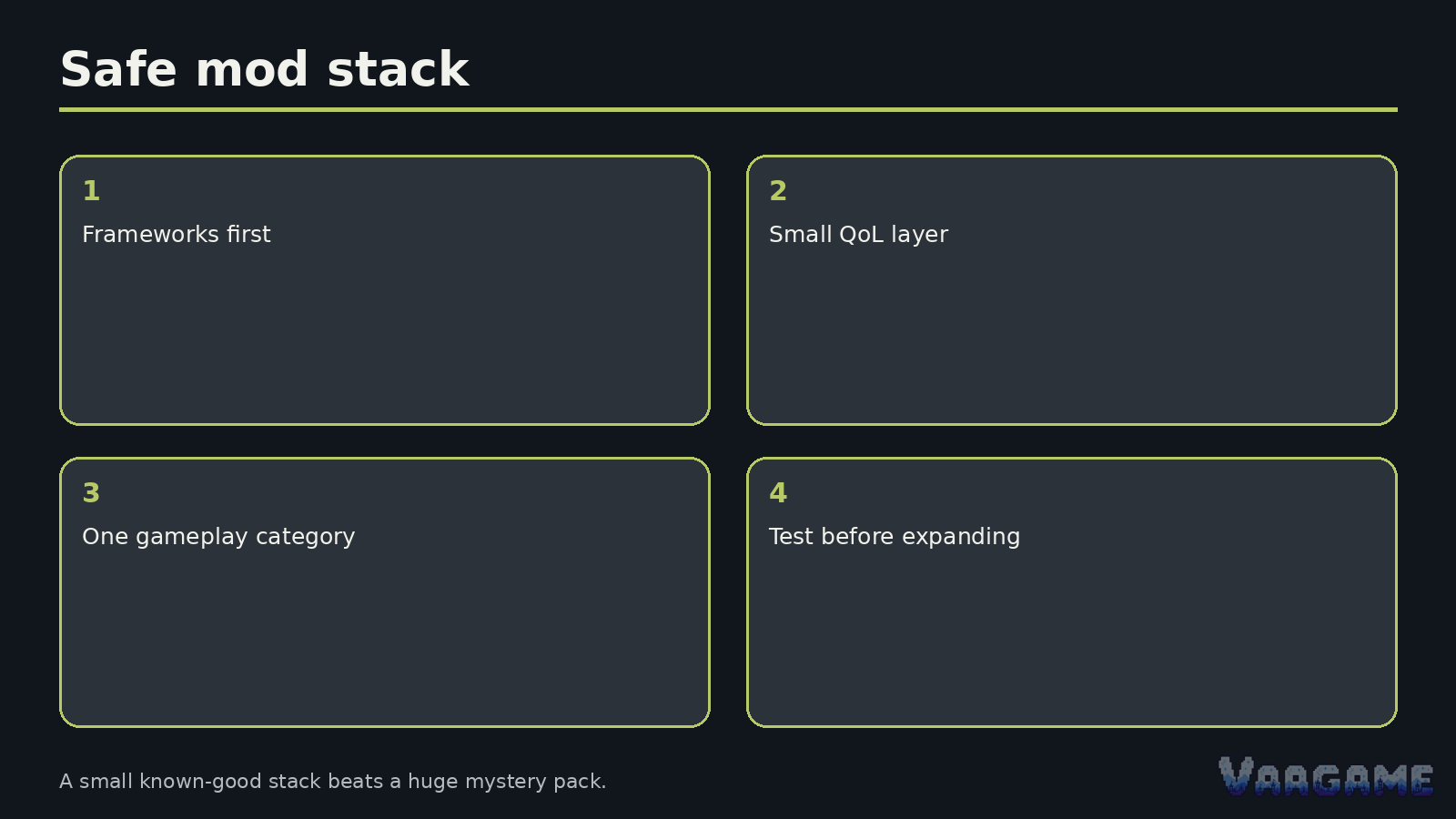 Build a small “vanilla-plus” stack first