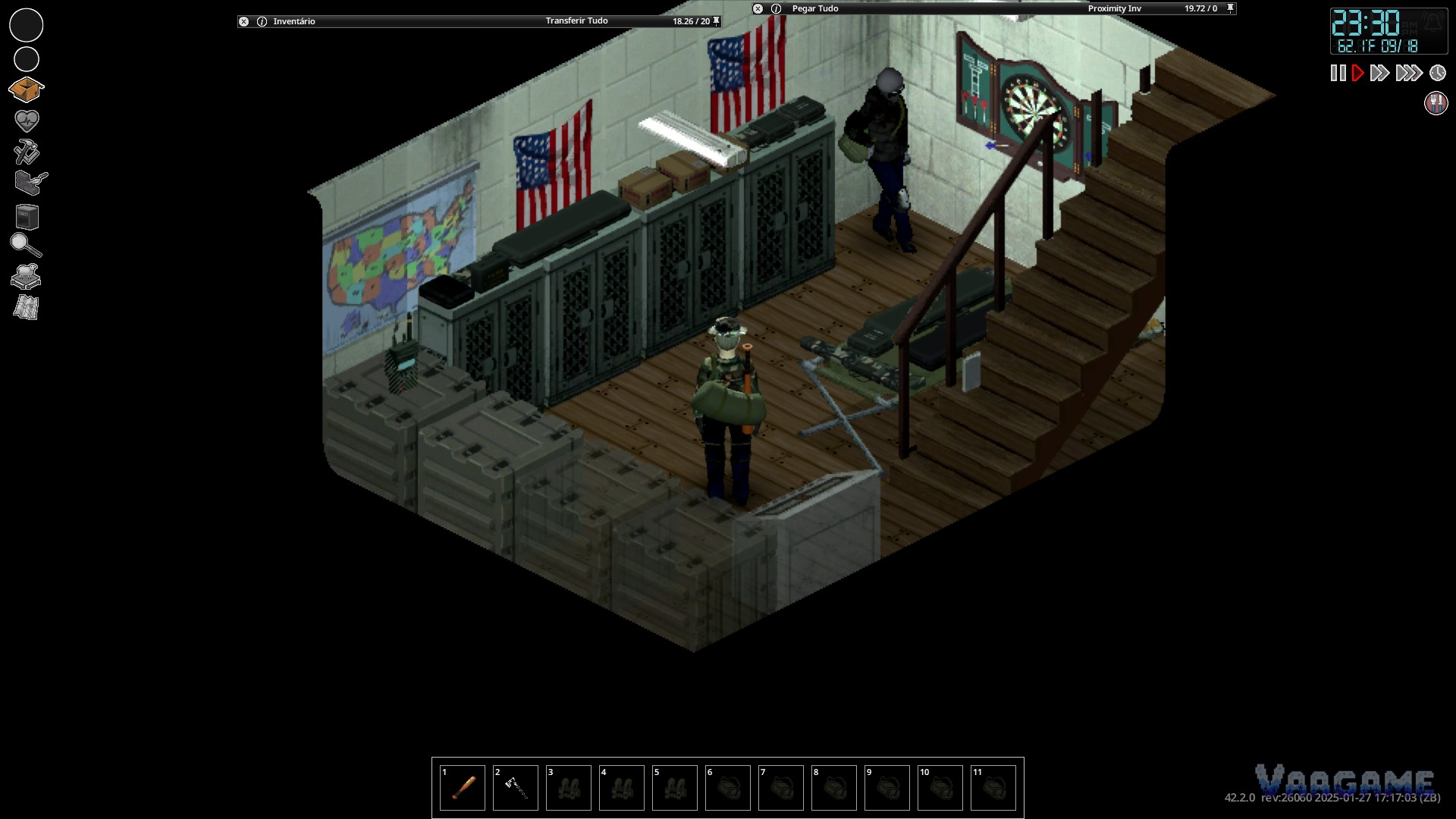 A basement converted into a lived-in base