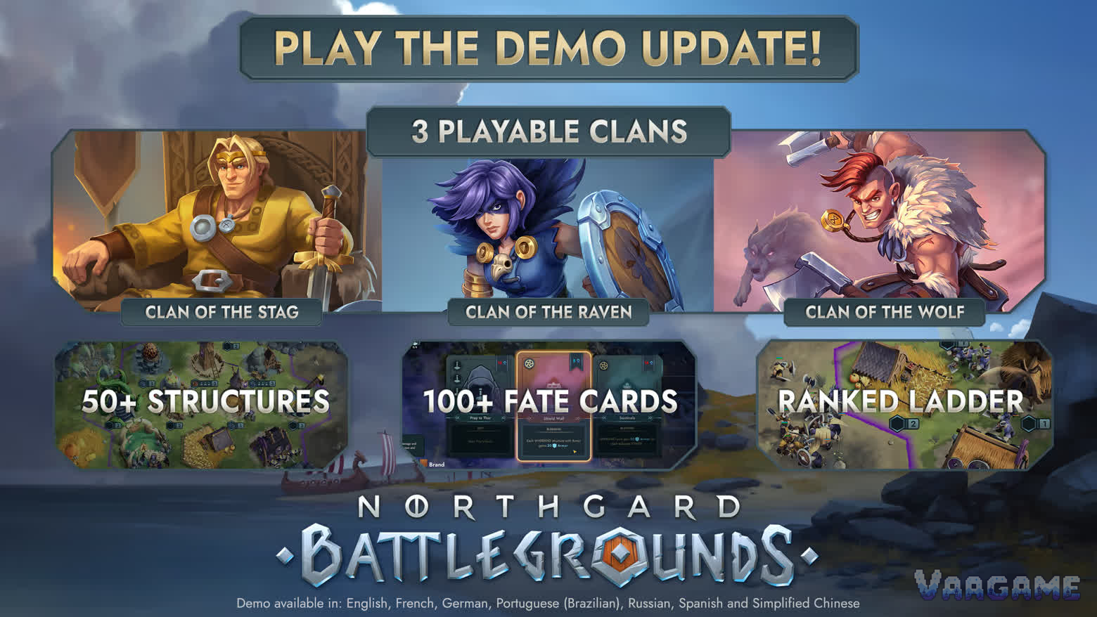 Northgard Battlegrounds demo clans and content overview