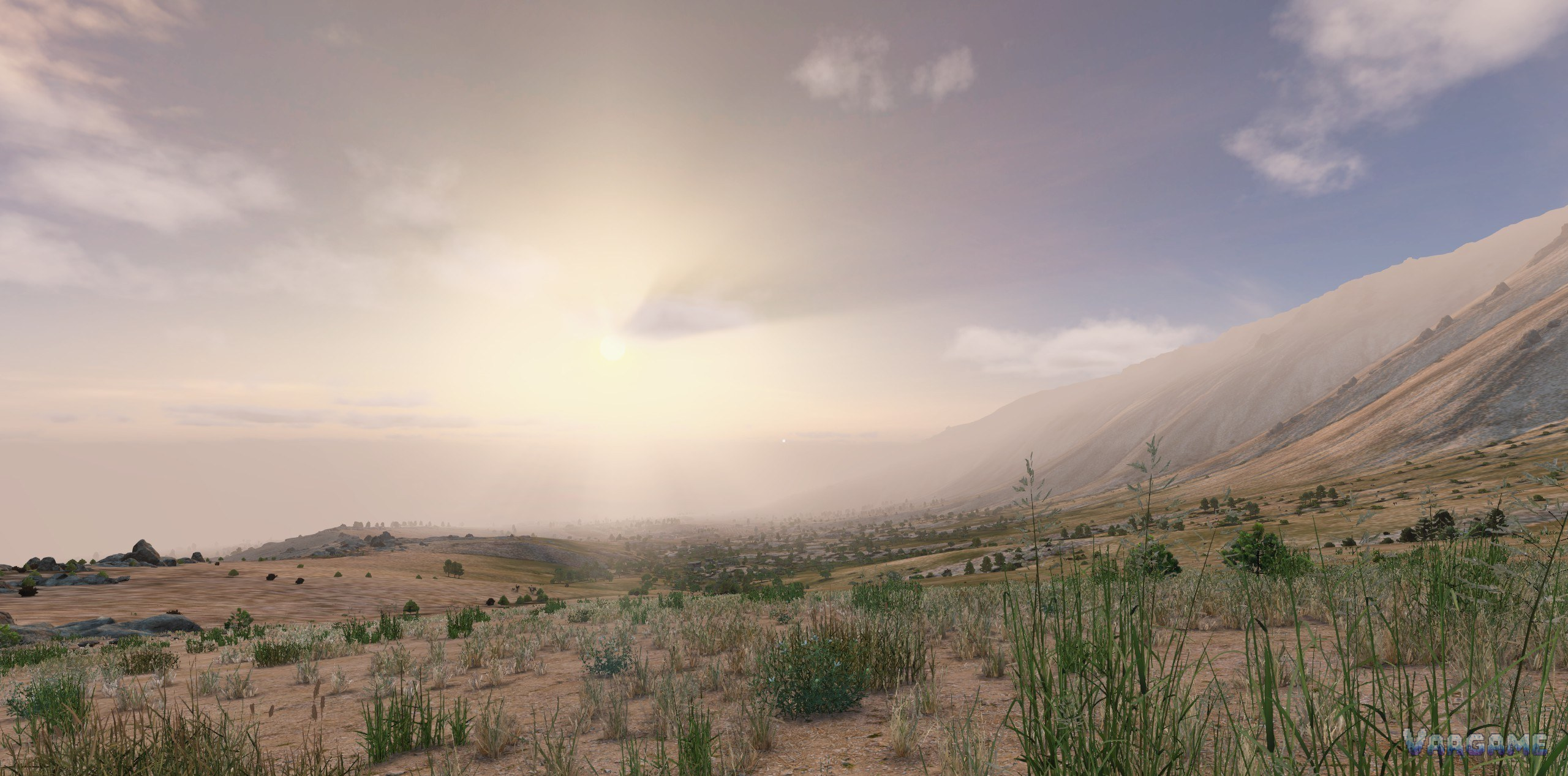 A desert valley at dusk in Nasdara