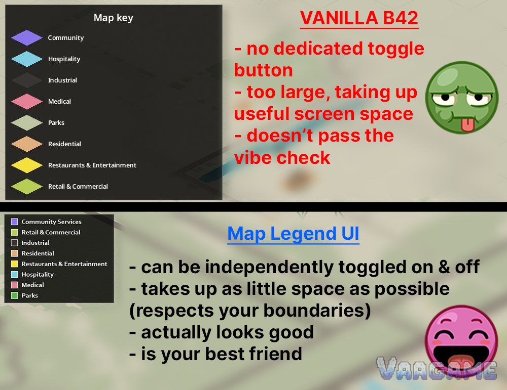 Map Legend UI 自己的对比图：原版图例与它的紧凑图例