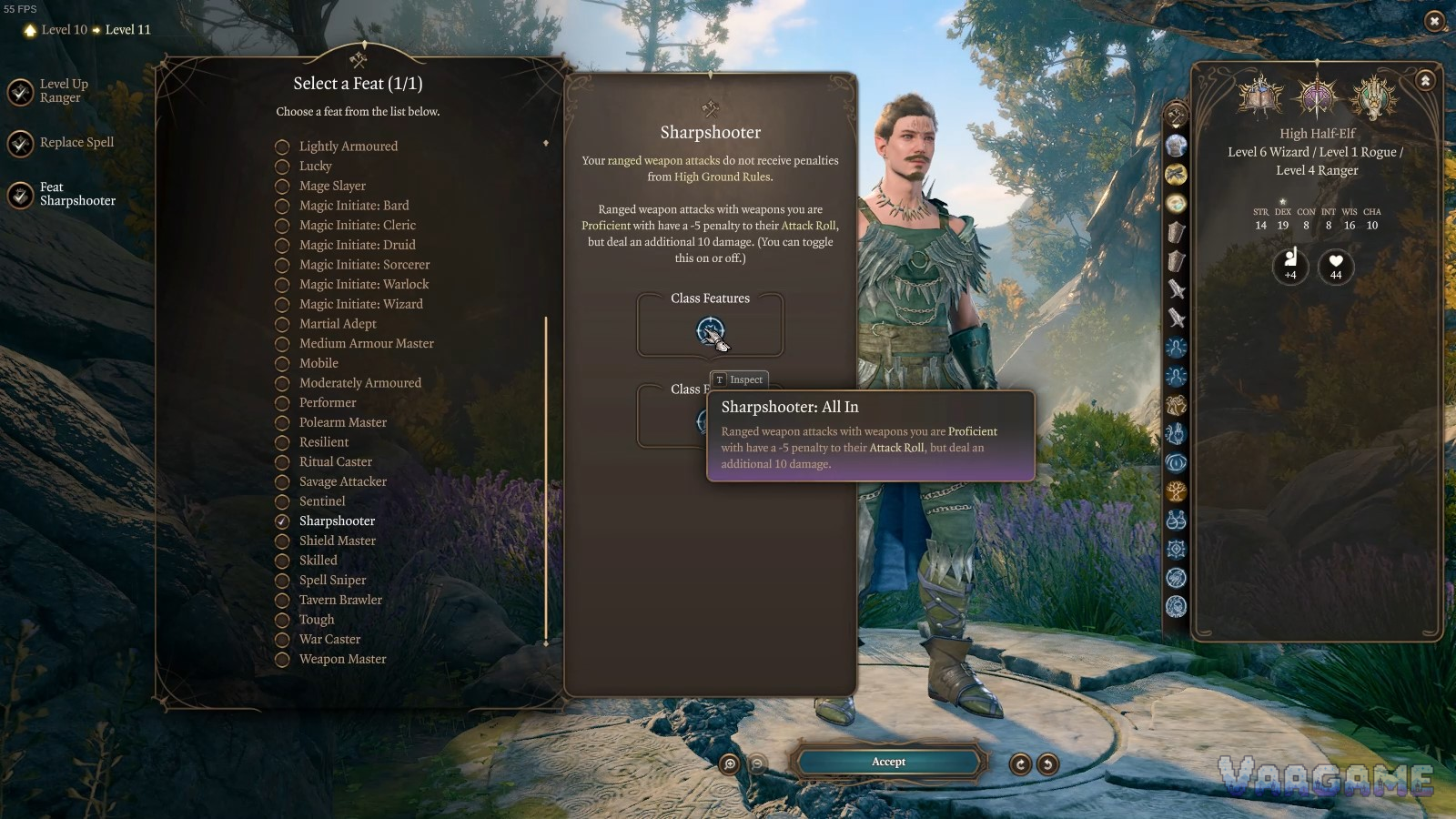 Sharpshooter is a toggle, not a personality
